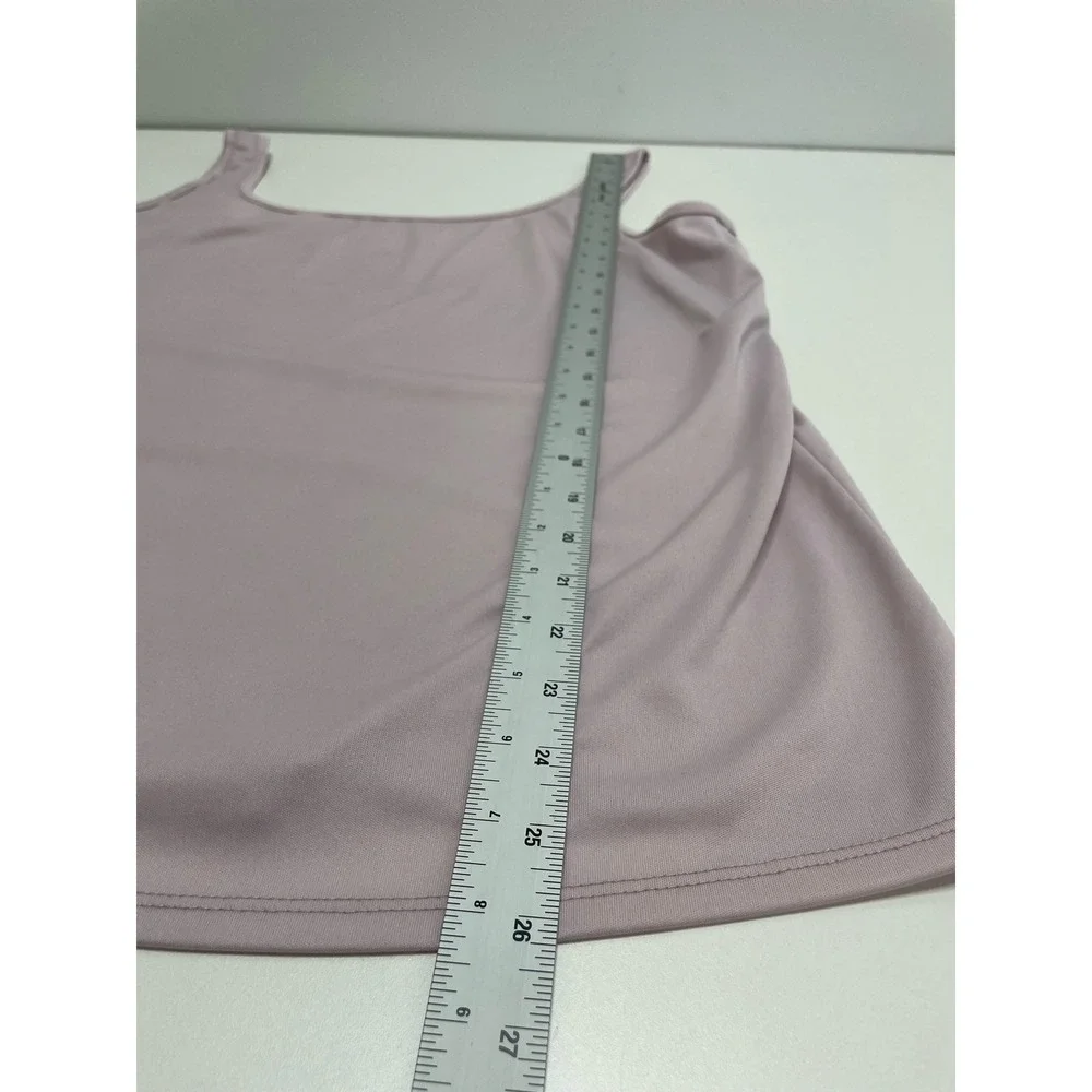 Bedford Fair Mauve Crochet Lace Ruffle Sleeve Blouse Camisole 1X Boho Rose 2 pc
